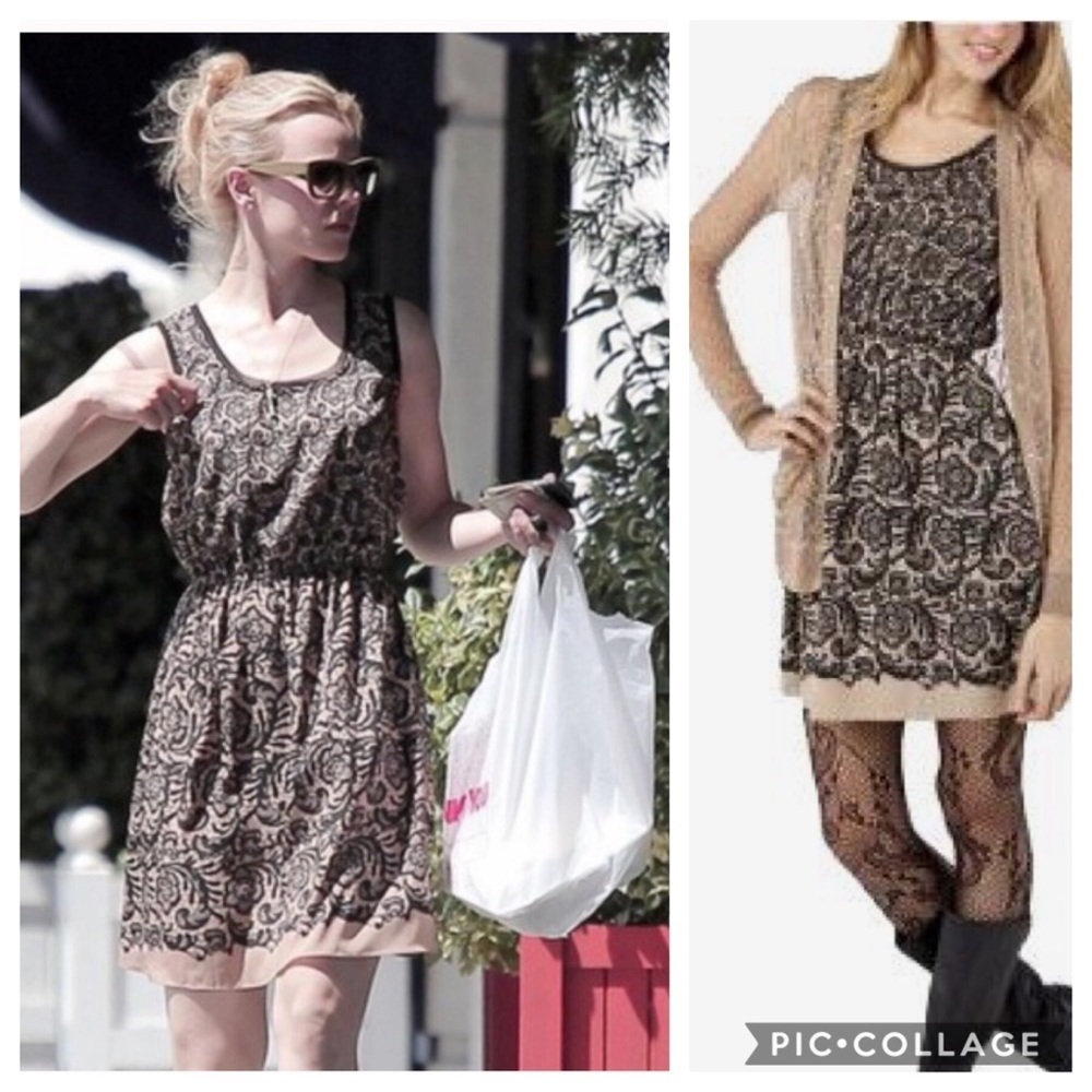Rodarte Target Faux Lace Overlay Nude LBD travel lightweight cocktail dress